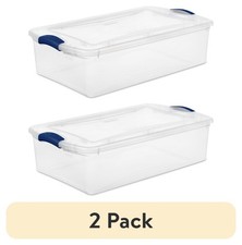Sterilite 32-Quart Clear Underbed Storage Bin...
