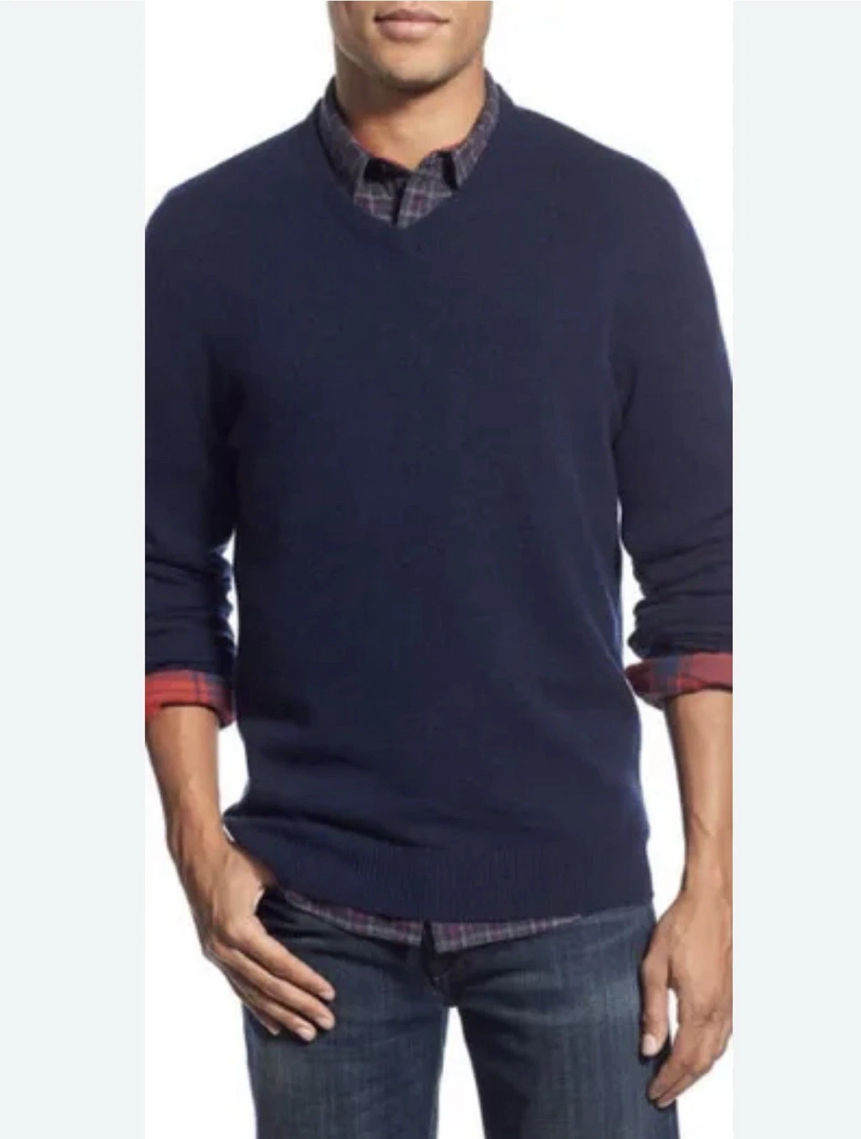 1901 Nordstrom Navy Wool Cashmere Blend Men’s Sweater Sz XXL