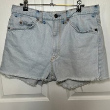 Vintage 90s Levi's Orange Tab 505 High-Rise Cutoff Denim Shorts Size 31 Lt Wash