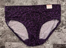 CACIQUE LANE BRYANT 14/16 PURPLE LEOPARD SMOOTH COMFORT BLISS HIPSTER PANTIES