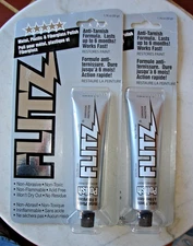 2 each NOC FLITZ Polish for Metal Plastic Fiberglass Paint Restoration 1.76 oz.