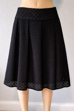 Talbots Black Swiss Dot Eyelet A-Line Midi Skirt Womens Sz 10 NWT 119 Romantic