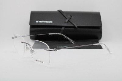 NEW MONT BLANC MB0075O 001 BLACK CLEAR AUTHENTIC W/CASE EYEGLASSES 56-16