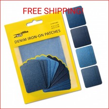 ZEFFFKA Denim Iron-on Patches Inside Outside Strongest Glue 100 Cotton Black