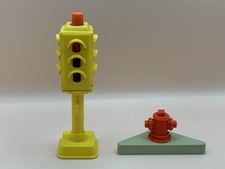 Luce stop e idrante vintage Fisher Price Little People