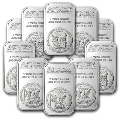 Lot of 10 - 1 oz Silver Bar by APMEX .999 Fine | eBay