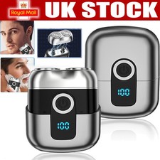 Portable Rotary Dual Ring Electric Shaver Rechargeable Waterproof Pocket Razor