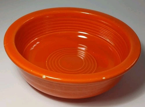 1936 Vintage RED ORANGE FIESTA BOWL RADIOACTIVE RED ORANGE GLAZE 5" FRUIT BOWL