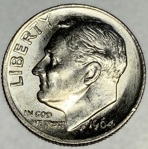 1964 P Roosevelt Dime ~ Choice BU Brilliant Uncirculated ~ US Coin - 1806