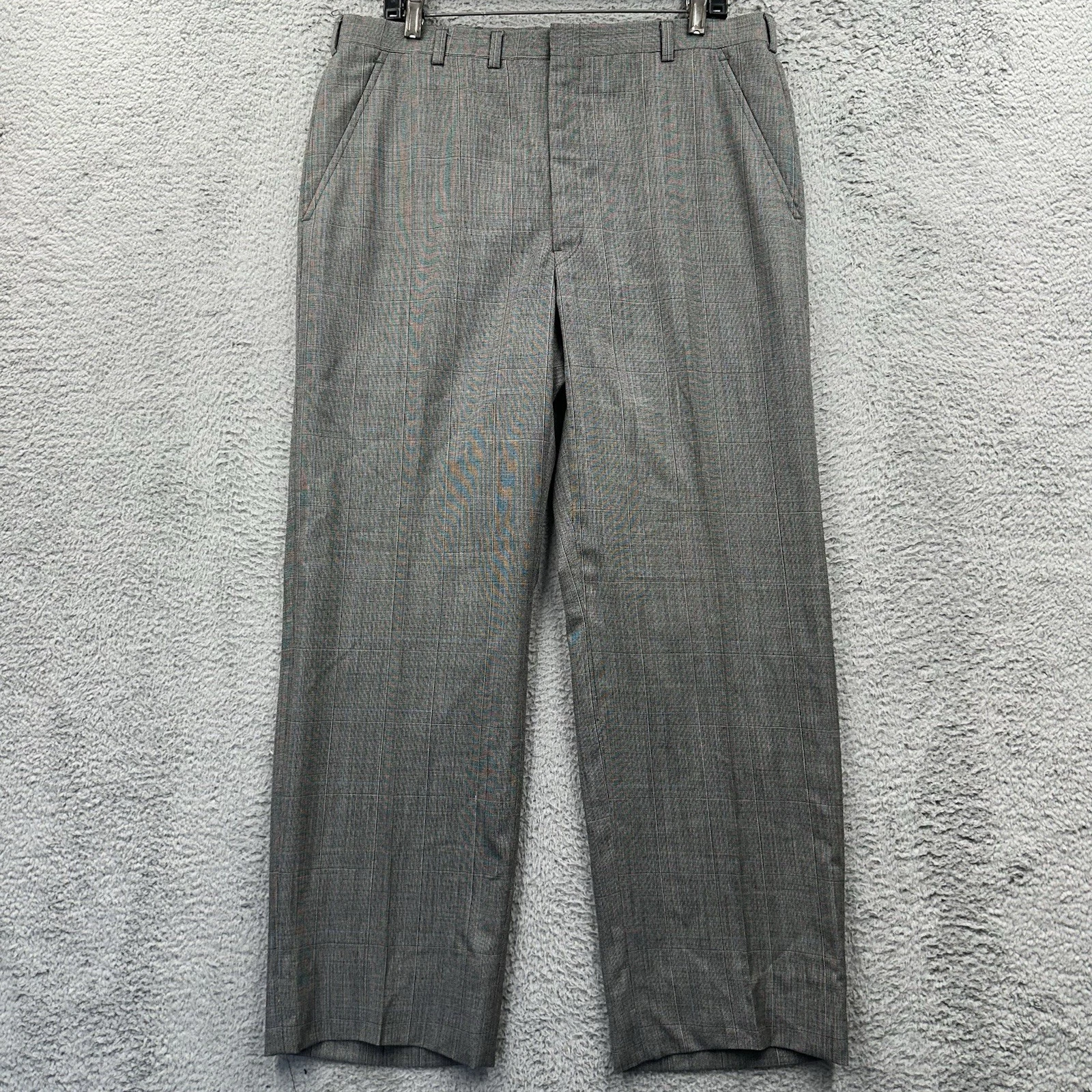 Pantaloni eleganti vintage Christian Dior Monsieur lana grigio plissettato taglia 36x30