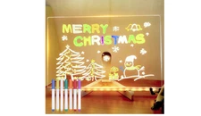 “Pizarra LED para niños, tablero de mensajes y dibujo iluminado con 7 marcadores