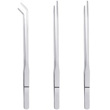 3 Pcs Aquarium Tweezers, Stainless Steel Feeding Tongs Straight and Curved Tw...
