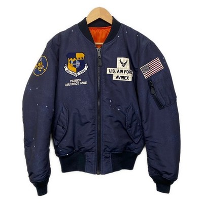 AVIREX フライトジャケット ネイビー AVIREX - Dark Navy White Multi Men's Lightweight Jacket | eBay