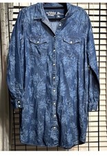 Women’s Gap 1969 Western Shirt Dress with Pearl Snap Front And Pockets