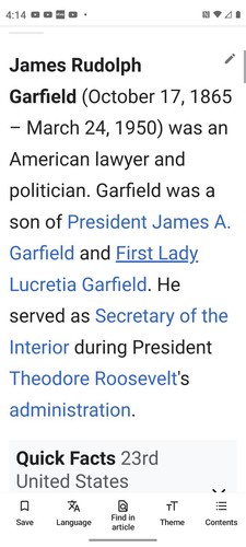 AUTOGRAPH OF JAMES R GARFIELD. SON OF ASSASSINATED PRES. JAMES A GARFIELD. - Picture 6 of 6