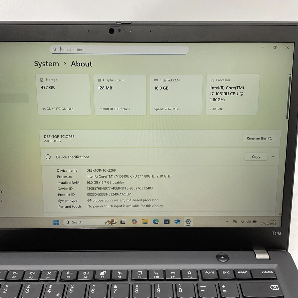 Lenovo ThinkPad T14s · i7-10610U · 16GB · 512GB, photo 3 of 5