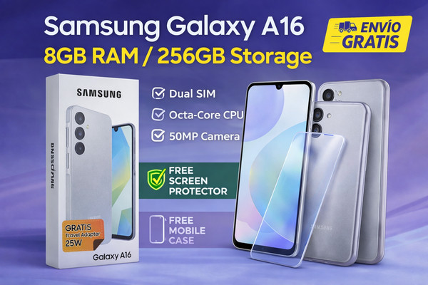 Samsung Galaxy A16 - 256GB / 8GB RAM – Color Gris – Nuevo Sellado – Dual SIM