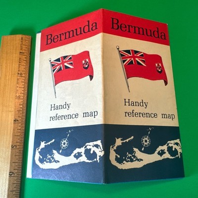 1966 Bermuda Reference Map Vintage Tourist Guide Travel Brochure