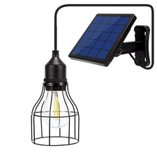 Solar Lights Outdoor Dusk to Dawn Pendant Light 9.8FT Extension Cable Solar P...