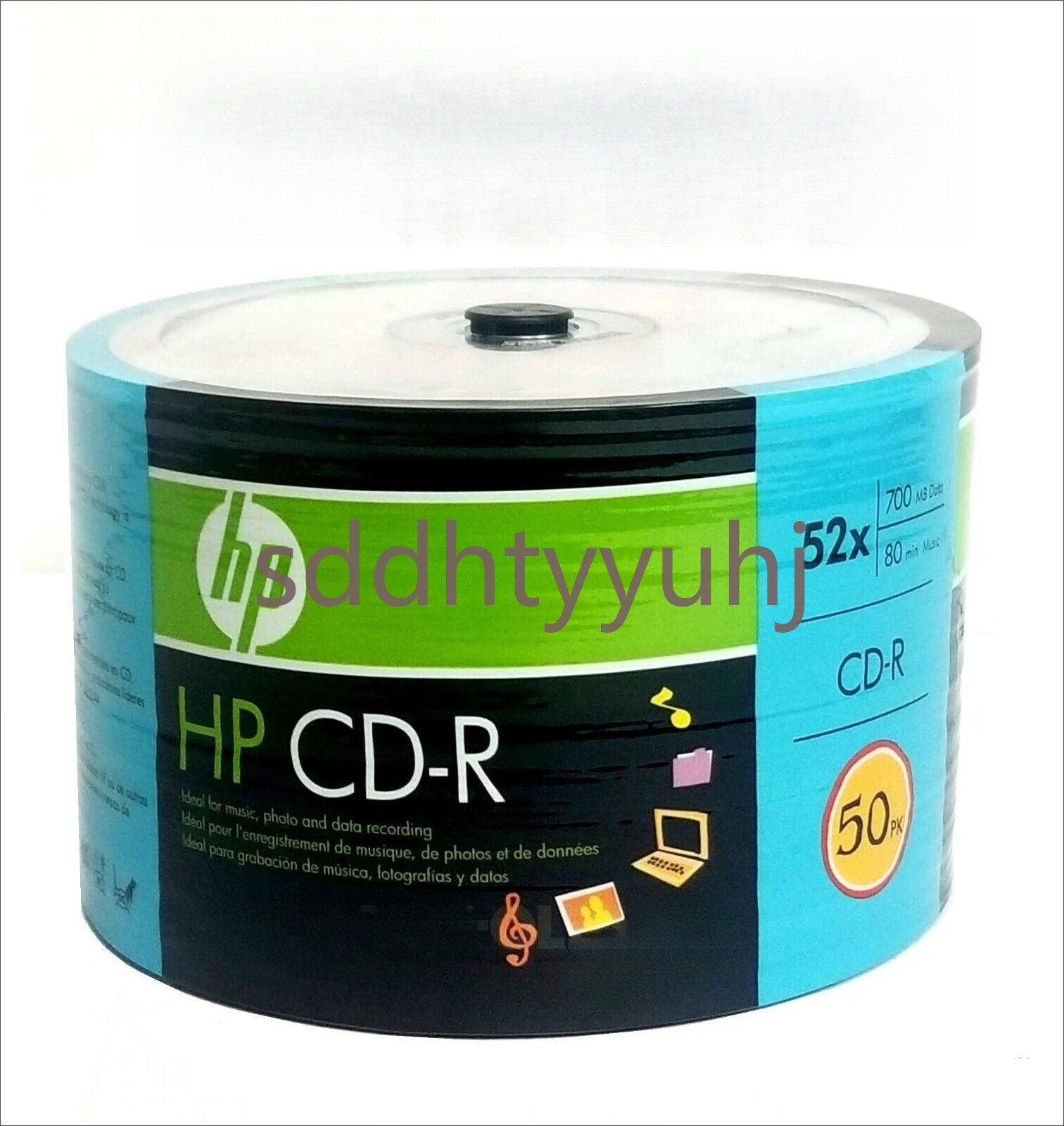 50 HP 52X CD-R CDR ECO Logo Top Blank 700MB Recordable Disc Spindle