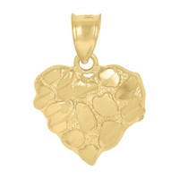 "Jfl Diamonds 10K Gelbgold Love Charm Nugget Herz AnhäNger 0.80\" Diamantschnitt"