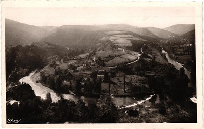 La Belle Vallee de la Sioule France RPPC Scenic River Valley Postcard