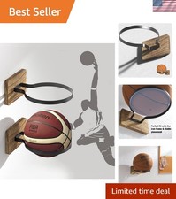 Wall Mount Basketball Holder, Ball Storage Holders Display Rack for Autograph...