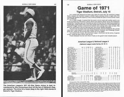 1971 Detroit Tiger Stadium MLB All-Star Game of 1971 - Reggie Jackson HR Page