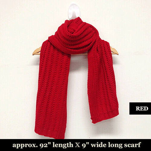 Long Knitted Winter Scarf - High Quality Long Size Unisex Plain Color No Fringe  - Imagen 10 de 13