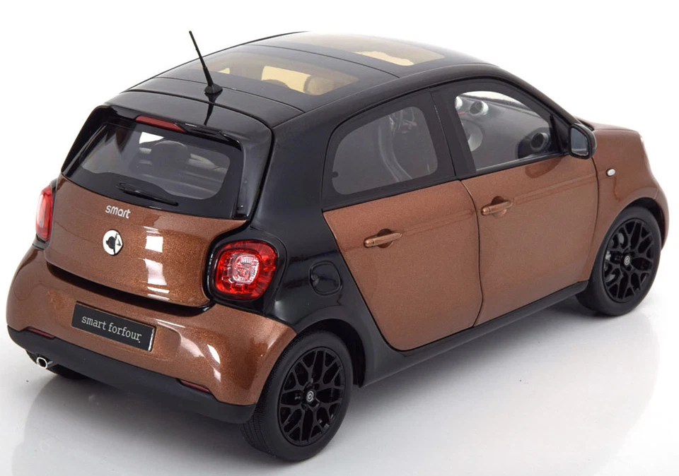 Smart Forfour 2014 Metal Marrone Norev B66960299 1/18 Mercedes Marrone W453 Benz - Immagine 2 di 4