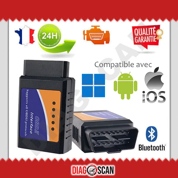 INTERFACE ELM327 BLUETOOTH ODB2 COMPATIBLE AVEC ANDROID iOs (iPhone) WINDOWS - Photo 1/1