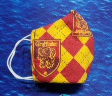 Washable Handmade Fabric Face Mask filter pocket HARRY POTTER GRYFFINDOR FLANNEL
