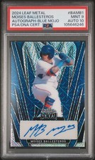 2024 Leaf Metal BLUE MOJO 5/7 MOISES BALLESTEROS Chicago Cubs PSA 9 AUTO 10