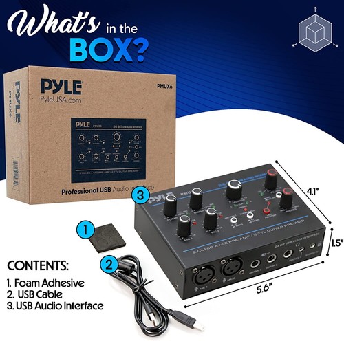 PylePro PMUX6 Pro Usb Audio Interface With Mic/Line - Picture 8 of 8