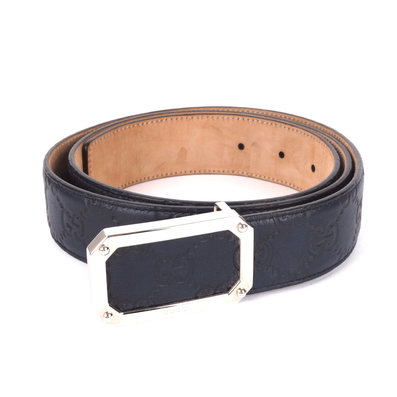 Ceinture homme GUCCI 162946 carrée Guccissima cuir luxe taille 100 OP :