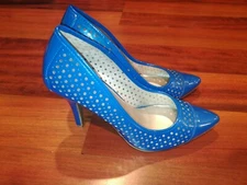 Christian Siriano for payless Womens laser Cut Pump heel Dress Shoes Blue Size 7