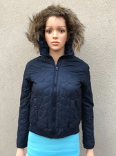 ABERCROMBIE KIDS GIRL JACKET size LARGE authentic BLACK puffer hoodie fur new