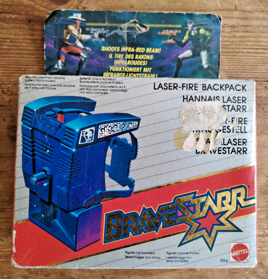 Sac à dos BraveStarr Laser Fire Mattel pour compléter une figurine articulée vintage de 1987