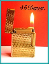 S.T. DUPONT Line 1 SMALL GOLD Plated Lighter / Briquet / Feuerzeug - SERVICED