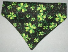 St Patrick Glitter Shamrocks Dog Bandana - 5 sizes XS-XL