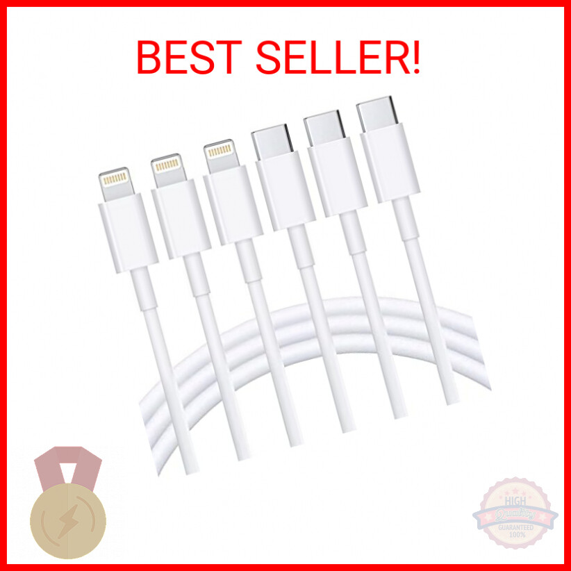 USB C to Lightning Cable 3Pack 6FT [MFi Certified] iPhone Fast Charger Cable USB-image