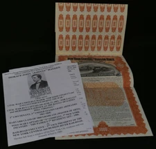 New York Central & Hudson River Railroad $1000 Gold Bond, Signed Horace Hayden