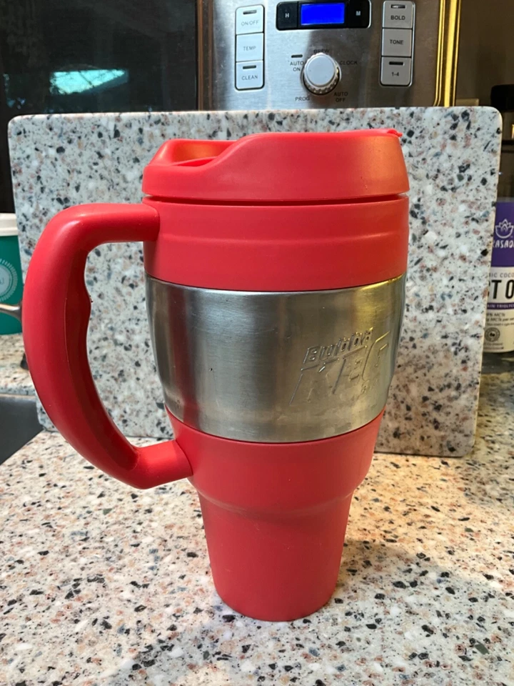 BUBBA KEG 34OZ PINK CUP MUG TUMBLER HANDLE LID INSULATED HOT OR COLD - Image 2 of 4