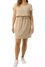 32 DEGREES COOL Twill Dress XXL Cream Beige Tan Pockets Adjustable Waist NWT