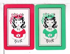 Two Single Vintage ID Named Children, Miniature, "Coy"Playing Cards MCH 12-4 A,B