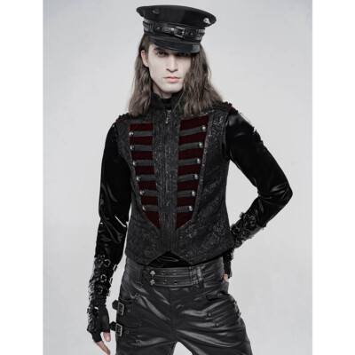 Punk Rave Gothic Vintage Victorian Waistcoat Weste - Colonel's Walk Berryblood
