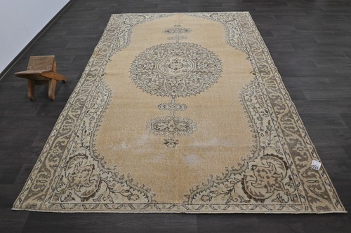 Oushak Turkish Vintage Rug 6x10 Kilim Rug Anatolian Handmade Boho Decor BEIGE