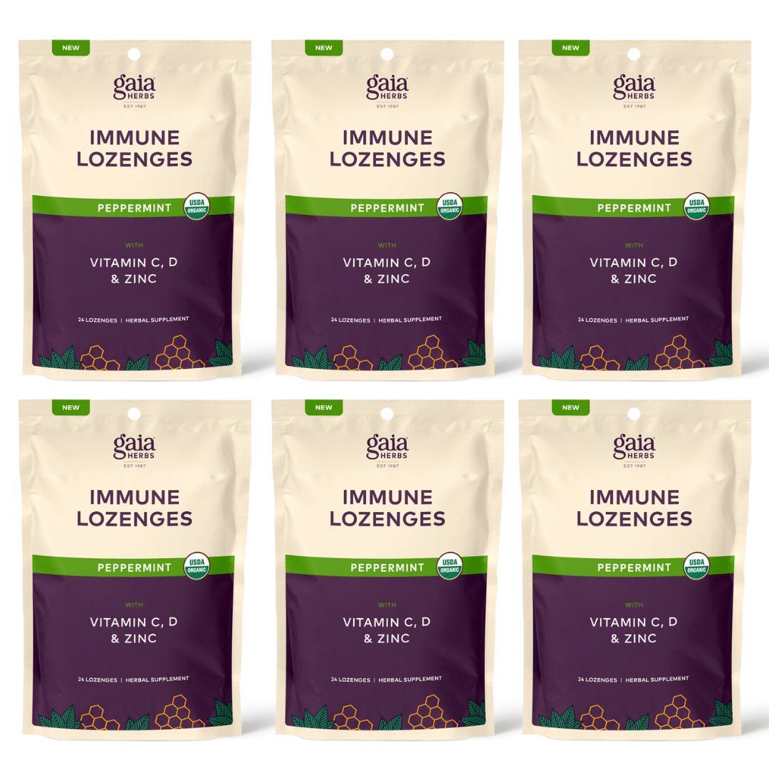 **6pack** Gaia Herbs - Immune Lozenges - Peppermint (24ct)