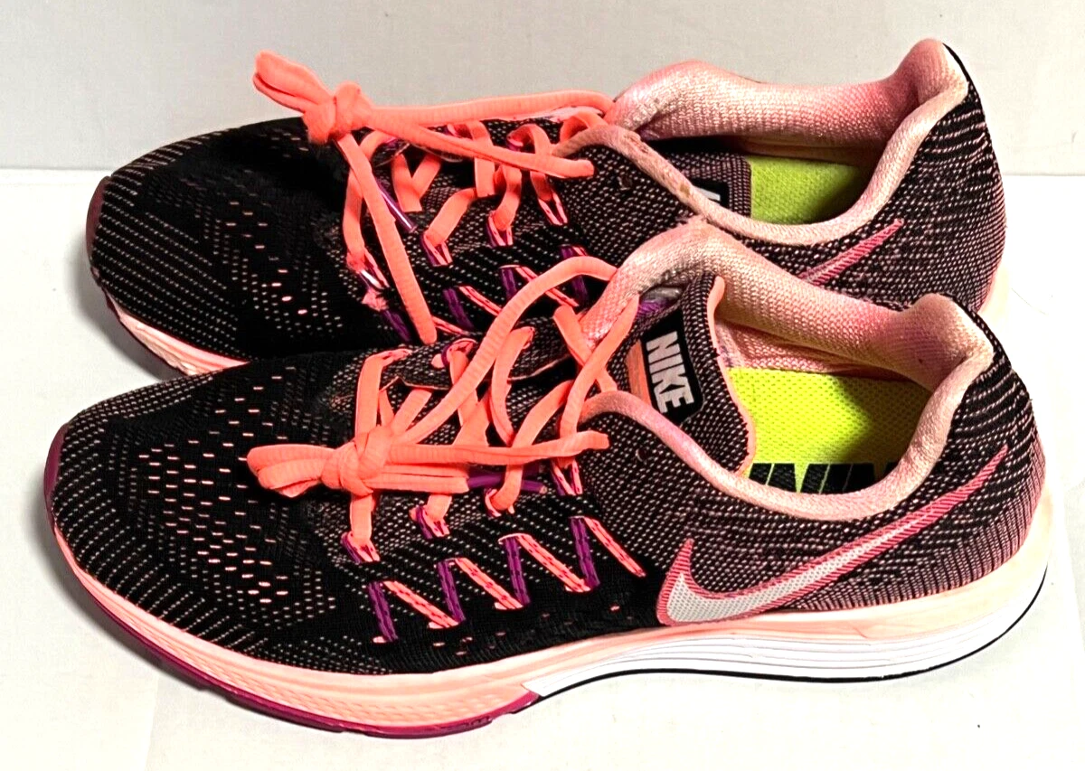 Nike Womens Air Zoom Black Pink Running Shoes Sz 9.5 717441-600 eBay