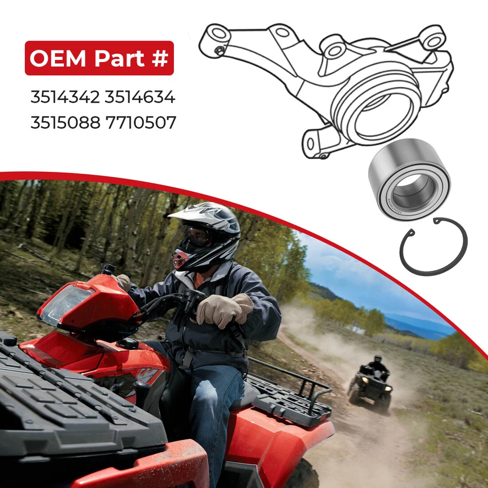 Rodamientos de rueda delantera para Polaris Sportsman 300 400 450 500 570 600 700 800 ACE Foto 3 de 4